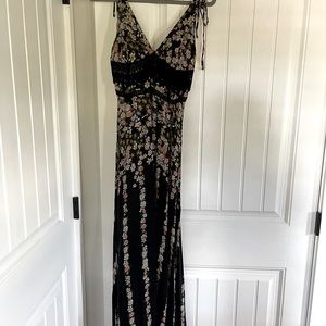 black floral free people dress